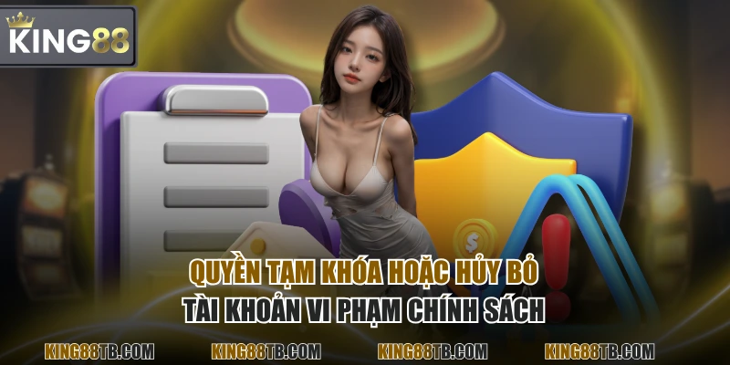 Quyền tạm khóa hoặc hủy bỏ tài khoản vi phạm chính sách